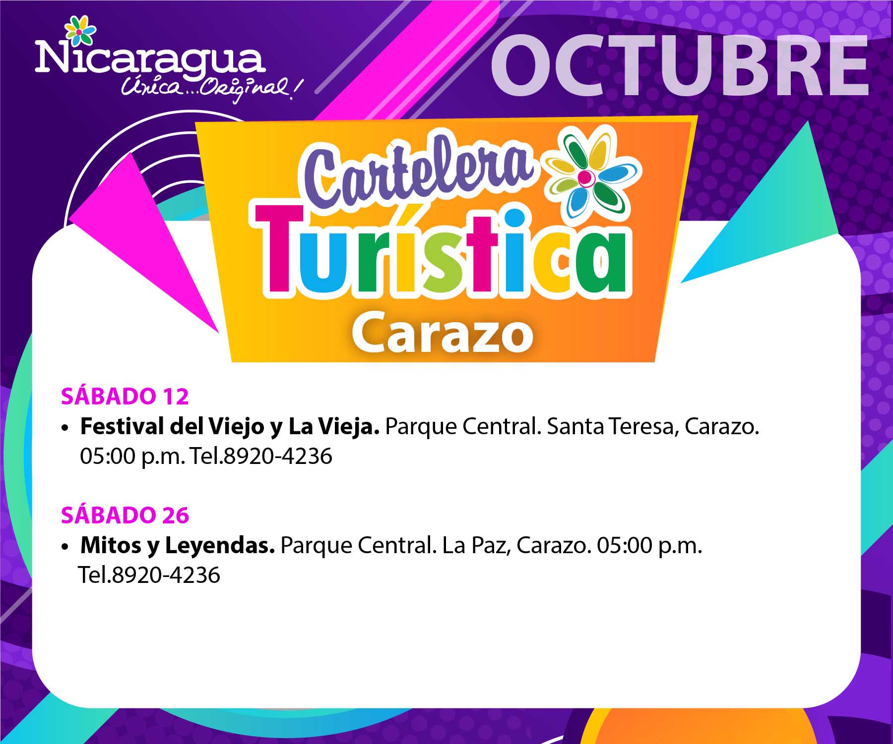 Eventos Octubre Carazo 2024