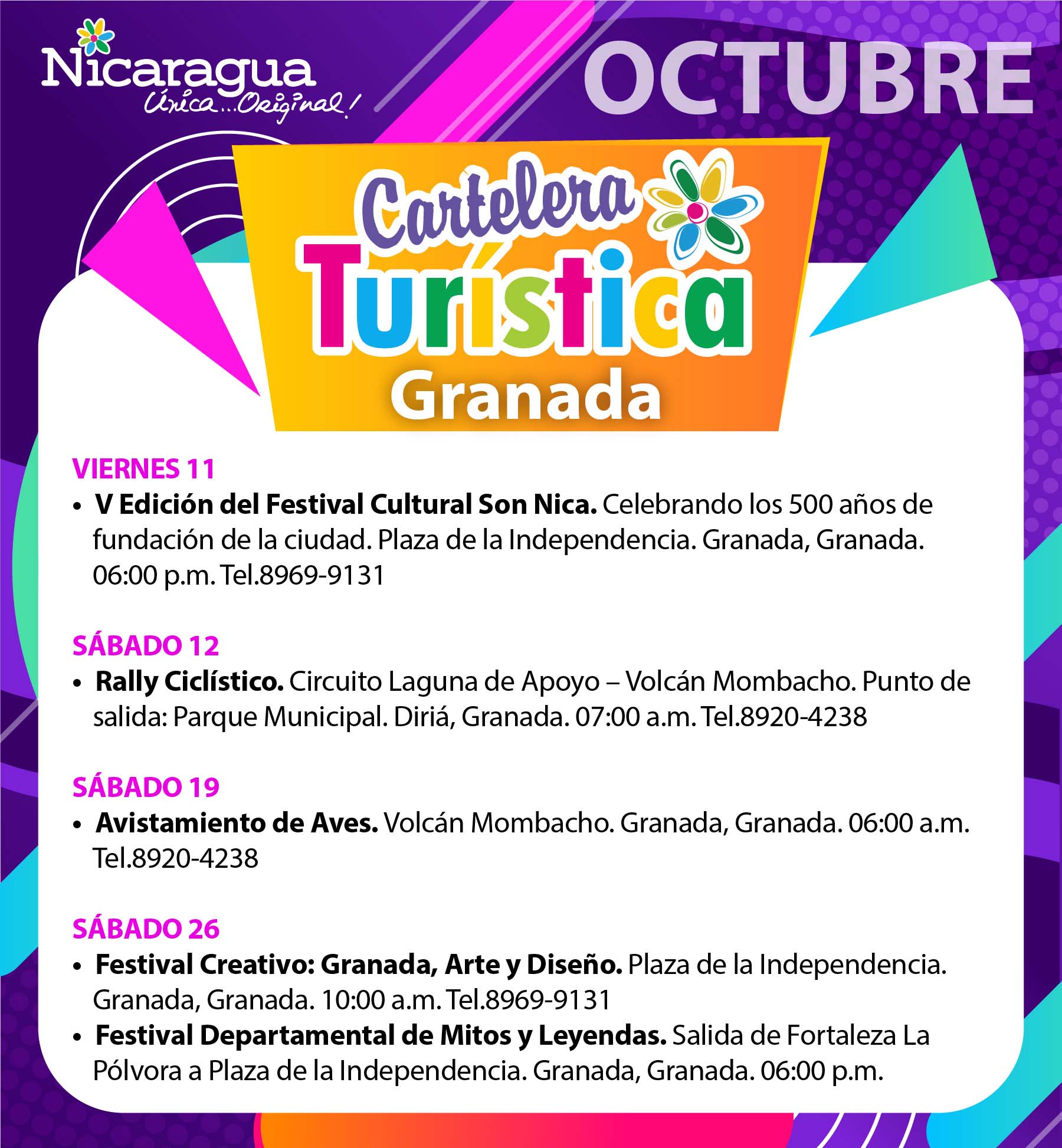 Eventos Octubre Granada 2024 Eventos cerca de ti Nicaragua